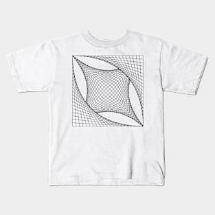 Wireframe, geometric, 3d optical illusion Kids T-Shirt